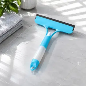3 in 1 Window Cleaning Squeegee with Spray Bottle and Microfibre Scrub Blue