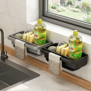 Kitchen Sink Organiser DraineR Sponge, Soap Cloth Holder Rack -hero comparison
