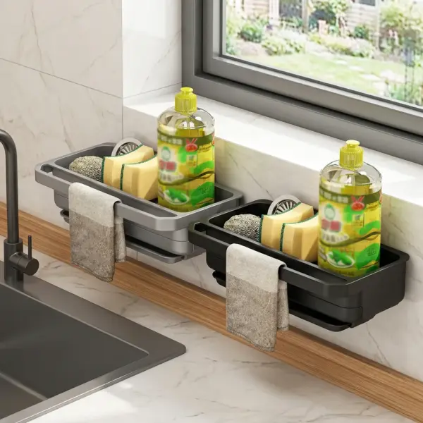 Kitchen Sink Organiser DraineR Sponge, Soap Cloth Holder Rack -hero comparison