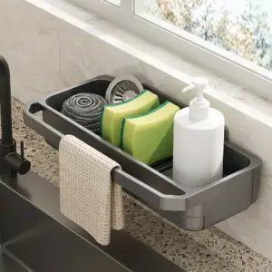Kitchen Sink Organiser DraineR Sponge, Soap Cloth Holder Rack -hero organisation