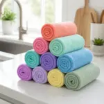 Microfibre Dish Cloths 10 Pack Double-Sided Kitchen Cleaning Rags