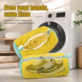 Shoe Washing Bag with Zipper & Fleece Lining | Machine Wash Safe