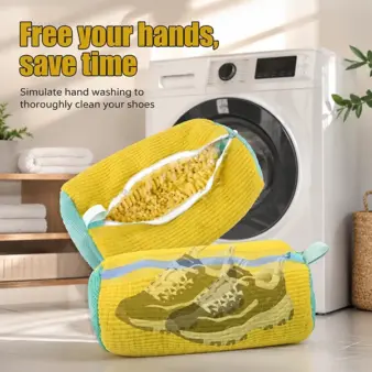 Shoe Washing Bag with Zipper & Fleece Lining | Machine Wash Safe
