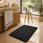 Soft Non-Slip Bath Mat 40x60cm Coral Velvet with PVC Backing Dark