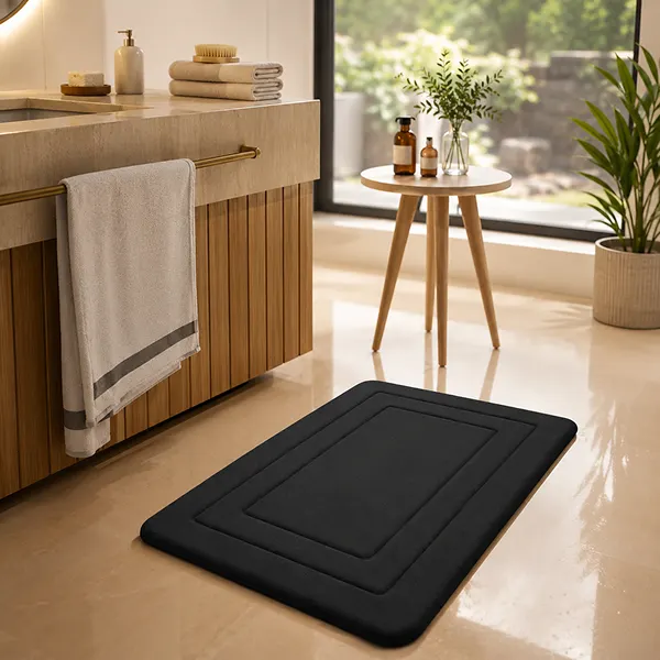 Soft Non-Slip Bath Mat 40x60cm Coral Velvet with PVC Backing Dark Soft Non-Slip Bath Mat 40x60cm Coral Velvet with PVC Backing Dark