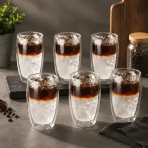 4 PCS Double Wall High Borosilicate Coffee Set