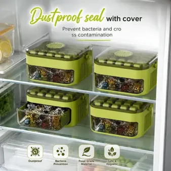 50 Grid Handheld Press Type Ice Cube Mold with Storage Bin