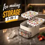50 Grid Handheld Press Type Ice Cube Mold with Storage Bin & Scoop 2 in 1