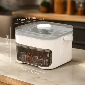 50 Grid Handheld Press Type Ice Cube Mold with Storage Bin & Scoop