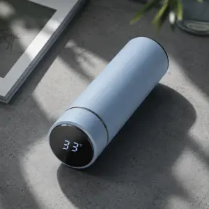 500ml Smart Temperature Display Vacuum Insulated Blue Bottle with LED Touch Screen