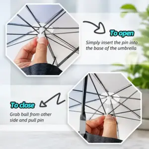 Foldable Hands-Free Umbrella Hat for Sun Rain Protection Open Close Instructions