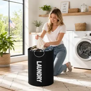 Large Waterproof Foldable Laundry Basket with Handles