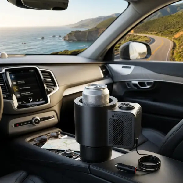 Portable Electric Drink Car Cup Holder Cooler for Cars Travel Camping cooling beverage road trip