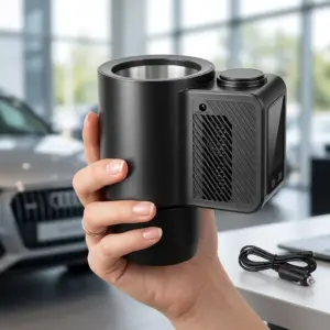 Portable Electric Drink Car Cup Holder Cooler in hand