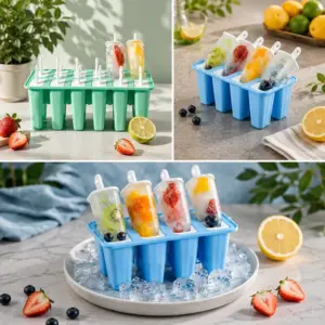 Silicone Popsicle Mold with Lid Reusable Ice Cream Maker