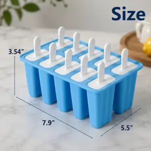 Silicone Popsicle Mold with Lid Reusable Ice Cream Maker Dimension