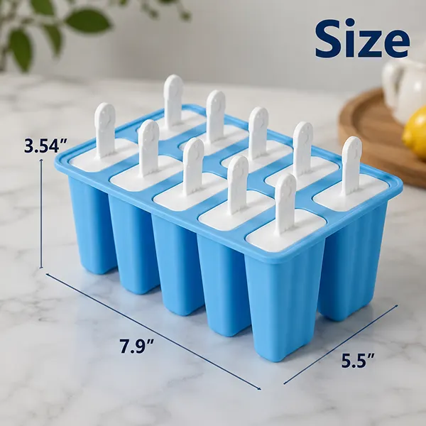 Silicone Popsicle Mold with Lid Reusable Ice Cream Maker Dimension