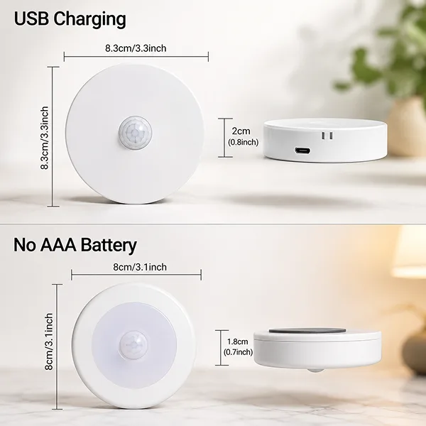 Wireless Motion Sensor Night Light Rechargeable LED USB Charging