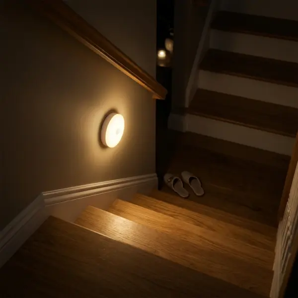night light warm staircase
