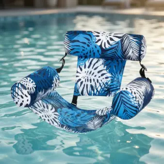 pool float blue closeup