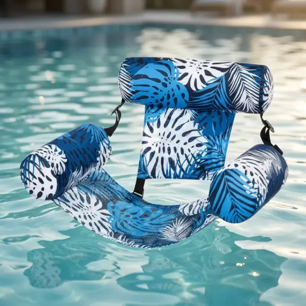 pool float blue closeup