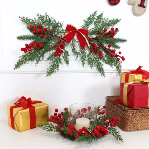 1 Piece Artificial Christmas Berry Flower Hanging Decoration for Wall gift