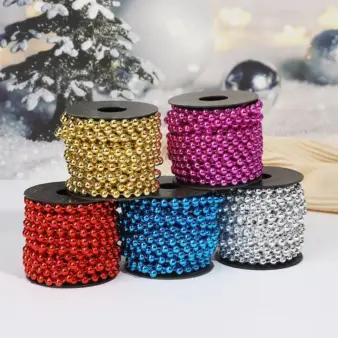 1 Set 9mm Christmas Bead Decorative Chain for Tree multicolor