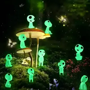 10Pc Luminous Ghost Tree Elf Statues for Fairy Garden & Micro Landscape Decor night