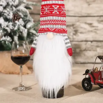 Christmas Wine Bottle Cover – Festive Snowflake & Snowman Bottle Decoration for Holiday Table Décor 1