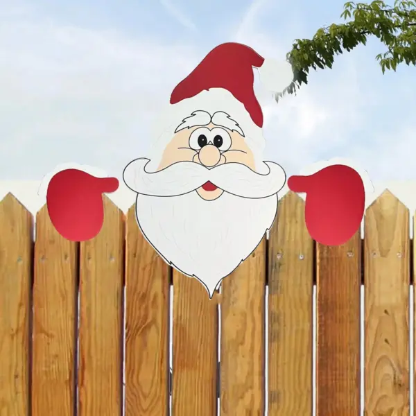1pc Christmas Fence Ornaments Santa Clause Peeker Yard Ornaments Indoor Outdoor Ground Placard DIY Festival Gift 3