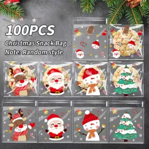 Christmas OPP Self-Adhesive Bags 1000/500/300/100pcs for Candy Chocolate Biscuit Snack Baking Dim Sum - Five Packaged 6
