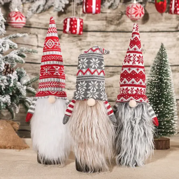 Christmas Wine Bottle Cover – Festive Snowflake & Snowman Bottle Decoration for Holiday Table Décor 2