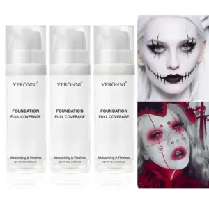 Halloween Liquid Goth White Makeup Color Matching Foundation Concealer Cosplay White Clown White Face Body Paint Discolor 6