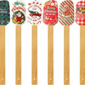 Christmas Silicone Spatula with Wooden Handle - Specially Designed for Christmas Cakes and Snowman Pancakes, Adorable Spatula, 1