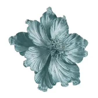 20cm Artificial Magnolia Christmas Flower for Xmas Tree blue