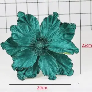 20cm Artificial Magnolia Christmas Flower for Xmas Tree champpag green