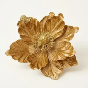 20cm Artificial Magnolia Christmas Flower for Xmas Tree champpag yellow