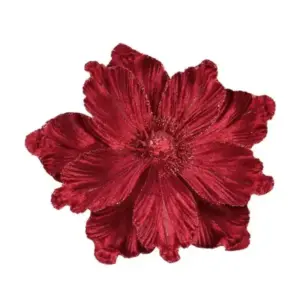 20cm Artificial Magnolia Christmas Flower for Xmas Tree red