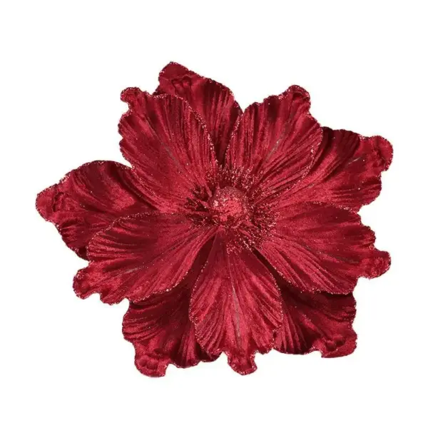 20cm Artificial Magnolia Christmas Flower for Xmas Tree red