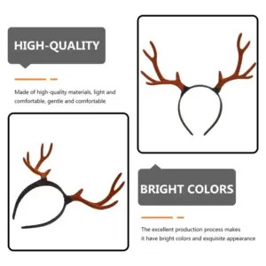 Christmas Antler Flocked Deer Branch Headband Antler Headband Xmas Antler Headband Xmas Headwear Christmas Party Decoration 5