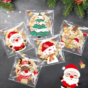 Christmas OPP Self-Adhesive Bags 1000/500/300/100pcs for Candy Chocolate Biscuit Snack Baking Dim Sum - Five Packaged 2