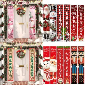 Christmas Door Banner, Merry Christmas Holiday Hanging Decoration for Home, Party & New Year Décor 1