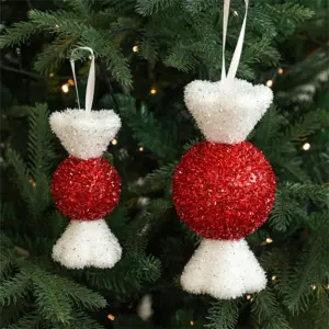 Christmas Red Candy Crutch Lollipop Xmas Tree Hanging Pendant Ornament for New Year Gift Christmas Home Decoration 4