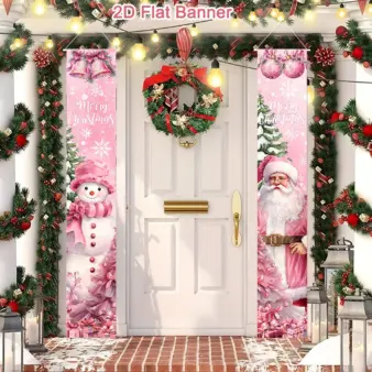 Christmas Door Banner, Merry Christmas Holiday Hanging Decoration for Home, Party & New Year Décor 2