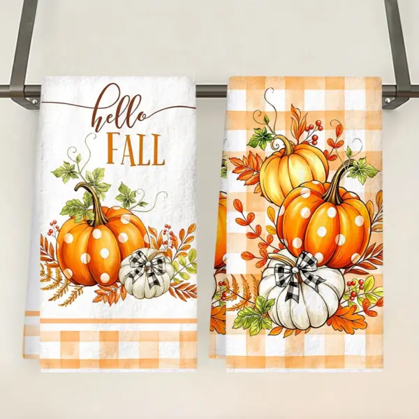 2pcs Halloween Hand Towels fall