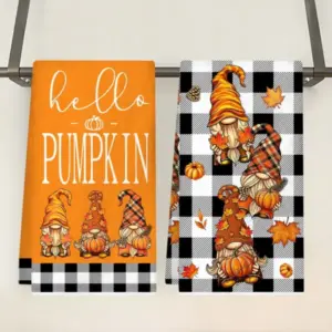 2pcs Halloween Hand Towels pumkin pair