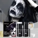 Halloween Black White Face Body Paint Kit Full Coverage Lighweight Foundation Clown Joker Makeup Festive Makeup Accessories Set 1
