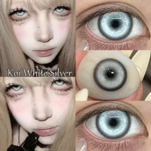 KSSEYE New Style Halloween Colored Contact Lenses with Degree Cosplay Grey Contact Lenses Beauty Makeup Products Enlarge Eyes 2