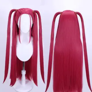 33.5-inch Purple Long Braid With Side Ponytail Integrated Tiger Mouth Clamp Children's Wig Halloween Costume Party Cosplay 5