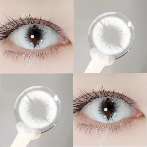 KSSEYE New Style Halloween Colored Contact Lenses with Degree Cosplay Grey Contact Lenses Beauty Makeup Products Enlarge Eyes 3